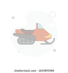 snowmobile vector flat illustration on white background