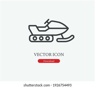 Snowmobile vector icon. Editable stroke. Symbol in Line Art Style for Design, Presentation, Website or Apps Elements. Pixel vector graphics - Vector