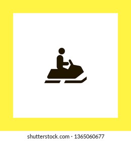 snowmobile vector icon. flat design