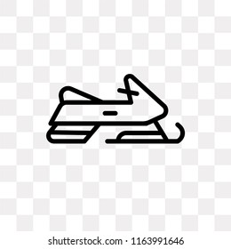 Snowmobile vector icon isolated on transparent background, Snowmobile logo concept