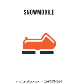 Snowmobile vector icon on white background. Red and black colored Snowmobile icon. Simple element illustration sign symbol EPS