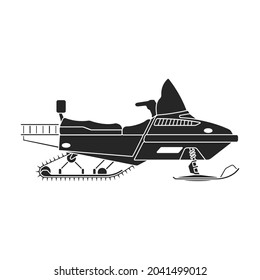 Snowmobile vector icon.Black vector icon isolated on white background snowmobile.