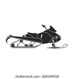 Snowmobile vector icon.Black vector icon isolated on white background snowmobile.