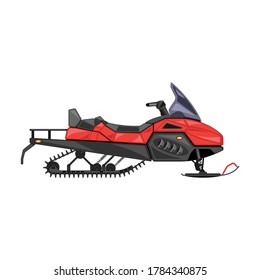 Icono de vector Snowmobile.Icono de vector de dibujos animados aislado en moto de nieve de fondo blanco.