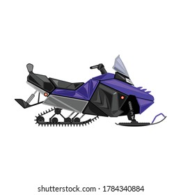 Icono de vector Snowmobile.Icono de vector de dibujos animados aislado en moto de nieve de fondo blanco.