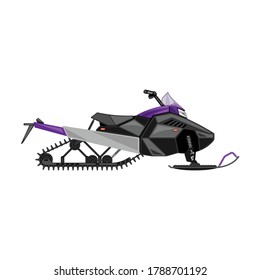 Snowmobile vector icon.Cartoon vector icon isolated on white background snowmobile.