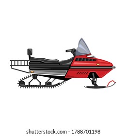 Snowmobile vector icon.Cartoon vector icon isolated on white background snowmobile.