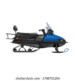 Snowmobile vector icon.Cartoon vector icon isolated on white background snowmobile.