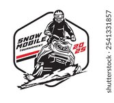 Snowmobile vector illustration, perfect competition event logo also t shirt design