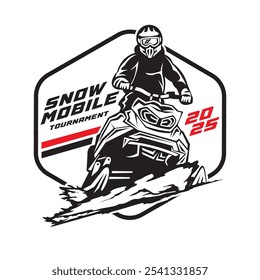 Snowmobile vector illustration, perfect competition event logo also t shirt design