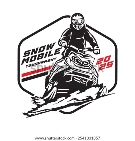 Snowmobile vector illustration, perfect competition event logo also t shirt design