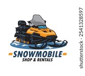 Snowmobile vector illustration, perfect for rental and shop logo also t shirt design