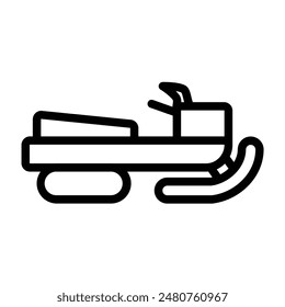 Snowmobile Vector Line Icon Design