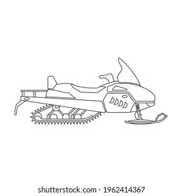 Snowmobile vector outline icon. Vector illustration motorcycle on white background. Isolated outline illustration icon of snowmobile .