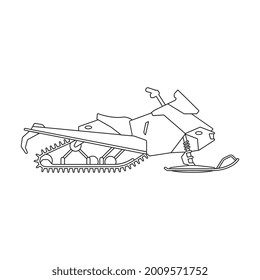 Snowmobile vector outline icon. Vector illustration motorcycle on white background. Isolated outline illustration icon of snowmobile .