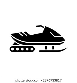 Snowmobile vector outline icon. vector illustration on white background