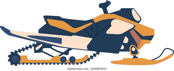 Ilustración vectorial de coche de carreras de invierno de motos de nieve