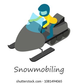 Snowmobiling icon. Isometric of snowmobiling vector icon for web design isolated on white background