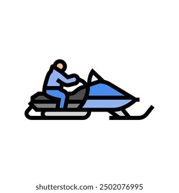 snowmobiling winter sport color icon vector. snowmobiling winter sport sign. isolated symbol illustration