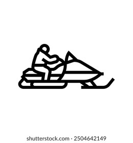 snowmobiling winter sport line icon vector. snowmobiling winter sport sign. isolated contour symbol black illustration