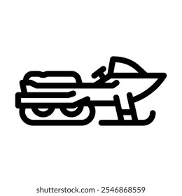 snowmobiling winter sport line icon vector. snowmobiling winter sport sign. isolated contour symbol black illustration