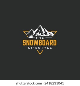 Snowmount Top Mountain Pine Evergreen forest For Adventure Ski Explorer Triangle Logo Design Inspiration