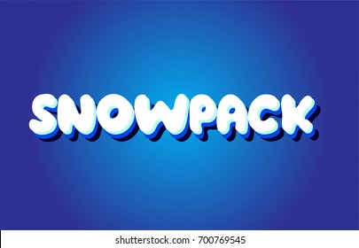 snowpack text 3d blue letters logo postcard banner concept vector creative company icon design template modern white
