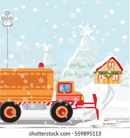 Snowplough during operation. 