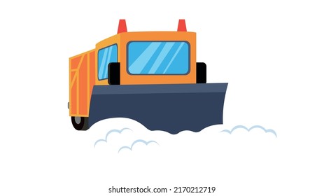 Snowplow clearing the road from snow