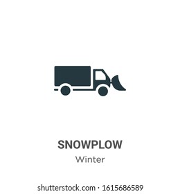Snowplow glyph icon vector on white background. Flat vector snowplow icon symbol sign from modern winter collection for mobile concept and web apps design.
