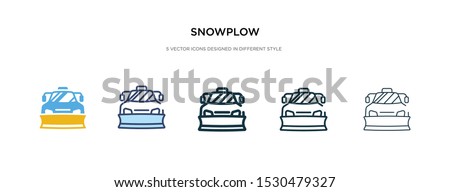 snowplow icon in different style vector illustration. two colored and black snowplow vector icons designed in filled, outline, line and stroke style can be used for web, mobile, ui