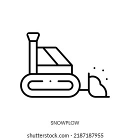 icono de snowplow. Signo de estilo lineal aislado en fondo blanco. Ilustración del vector