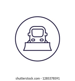 snowplow icon on white, linear