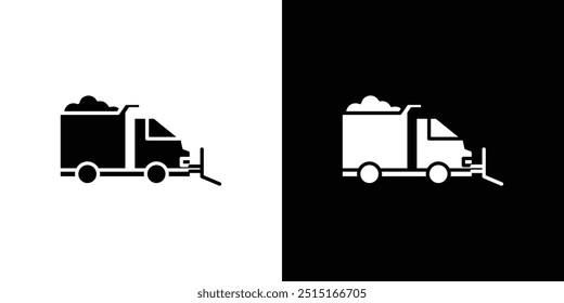 Snowplow icon Outline sign symbol set