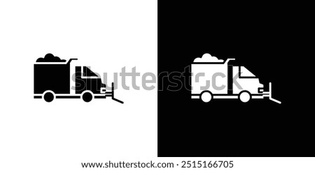 Snowplow icon Outline sign symbol set