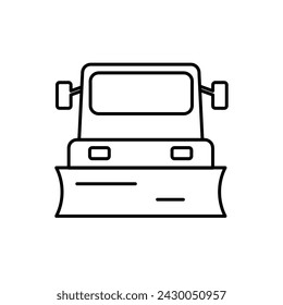 Snowplow icon. simple flat liner vector illustration on white background..eps
