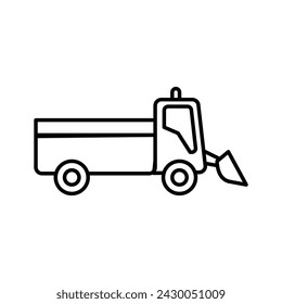 Icono de snowplow. vector de línea plana simple ilustración de diseño de snowplow sobre fondo blanco..eps