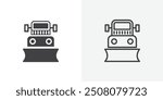 Snowplow icon in solid and outlined style