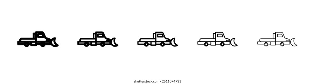 Snowplow icon Symbol mark in Outline style