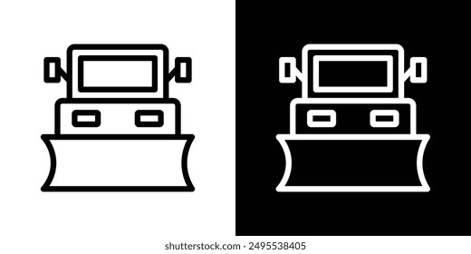 Conjunto de Ilustraciones vectoriales de iconos de línea de quitanieves.