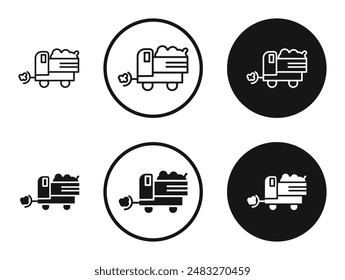 Snowplow outlined icon vector collection.