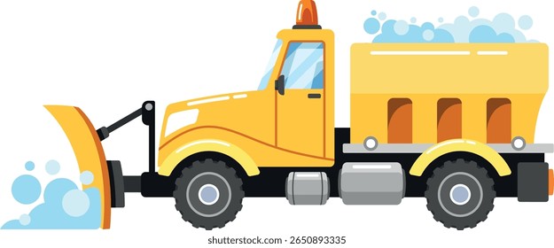 Snowplow truck grabbing snow vector illustration