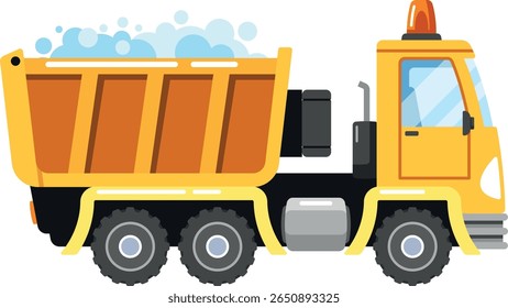 Ilustração de vetor de maquinário pesado de caminhão de neve