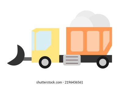 Snowplow Truck Icon Used For  Push To Clear A Path As The Vehicle Moves Forward In Flat Style Vector Illustration