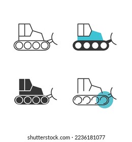 snowplow truck vector icon winter road cleaner