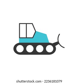 snowplow truck vector icon winter road cleaner