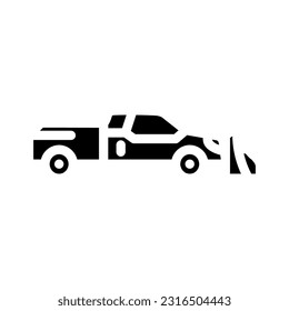 snowplow truck winter season glyph icon vector. snowplow truck winter season sign. isolated symbol illustration