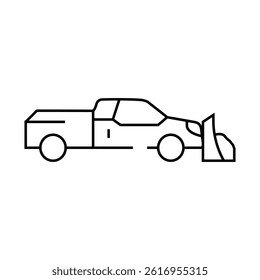 snowplow truck winter season line icon vector. snowplow truck winter season sign. isolated contour symbol black illustration