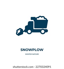 snowplow vector icon. snowplow, road, equipment filled icons from flat winter nature concept. Isolated black glyph icon, vector illustration symbol element for web design and mobile apps