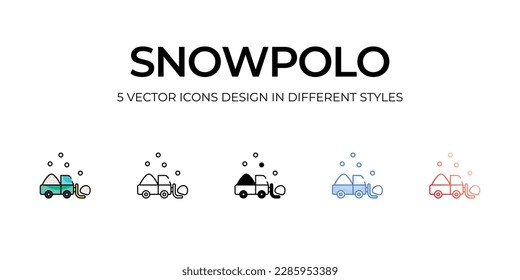 Snowpolo Icon Design in Five style with Editable Stroke. Line, Solid, Flat Line, Duo Tone Color, and Color Gradient Line. Suitable for Web Page, Mobile App, UI, UX and GUI design.